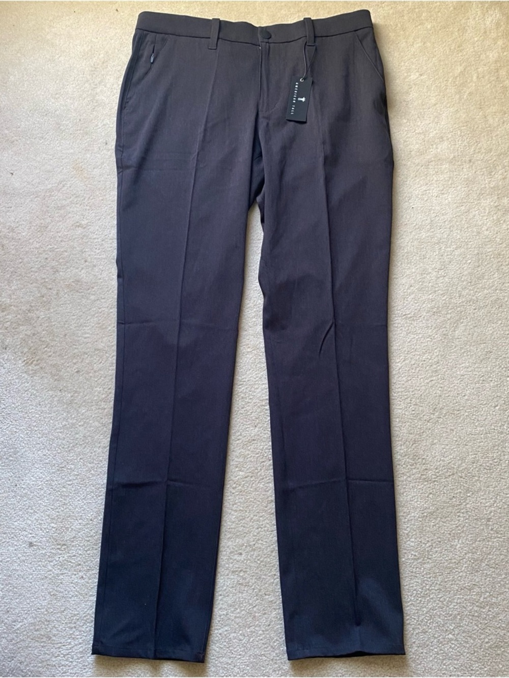 American Tall 5 Pocket Pants Every Day Comfort Men 36x36 Tapered Gray Stretch